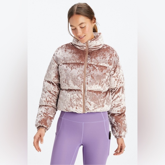 Fabletics Velvet Textured Puffer Jacket - Picture 1 of 15